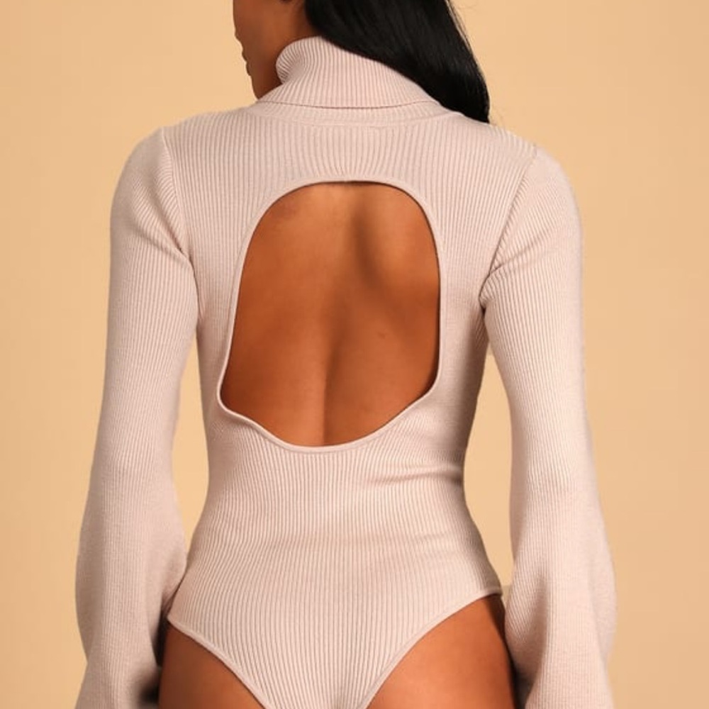 Lulus Open Back Sweater Bodysuit - Picture 4 of 4